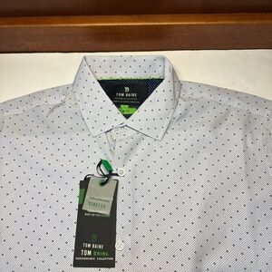 Tom Baine White and Blue NWT Slim Fit Shirt